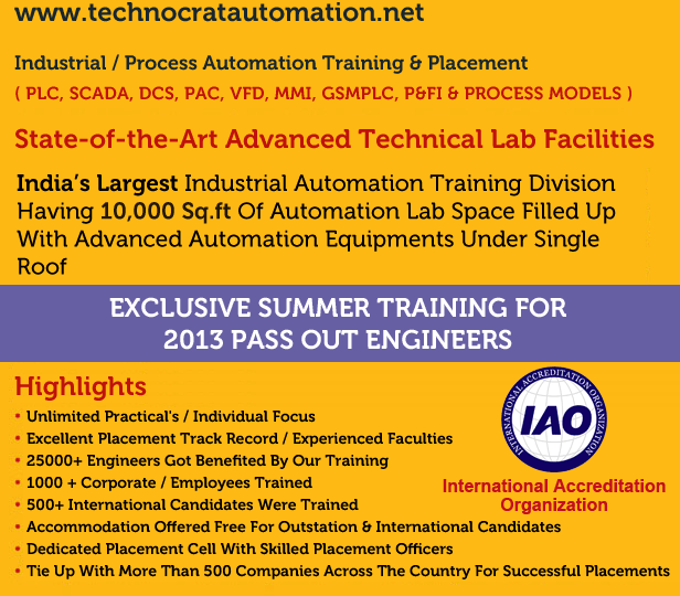 EXCLUSIVE SUMMER TRAINING FOR 2013 PASS OUT ENGINEERS